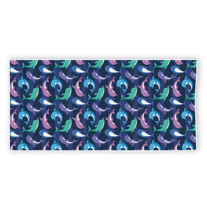 Colorful Dolphin Pattern Print Beach Towel