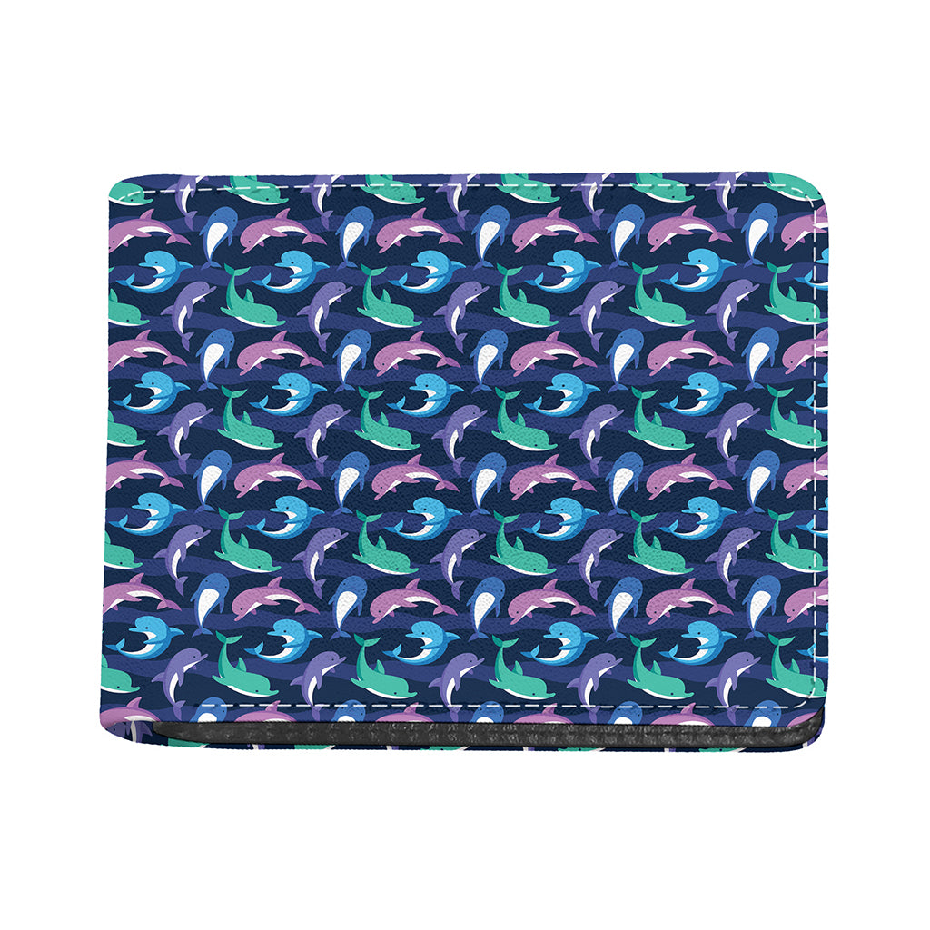 Colorful Dolphin Pattern Print Bifold Wallet