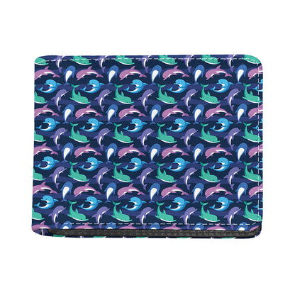 Colorful Dolphin Pattern Print Bifold Wallet