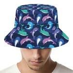 Colorful Dolphin Pattern Print Bucket Hat