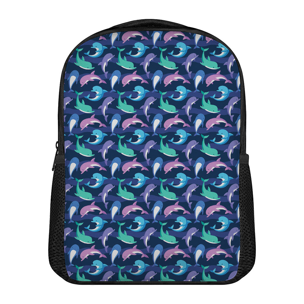 Colorful Dolphin Pattern Print Casual Backpack