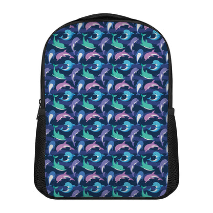 Colorful Dolphin Pattern Print Casual Backpack