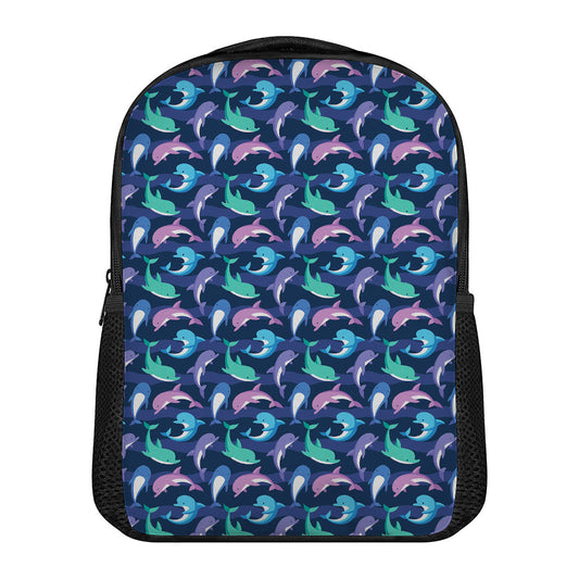 Colorful Dolphin Pattern Print Casual Backpack