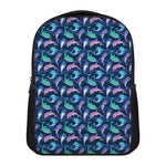 Colorful Dolphin Pattern Print Casual Backpack