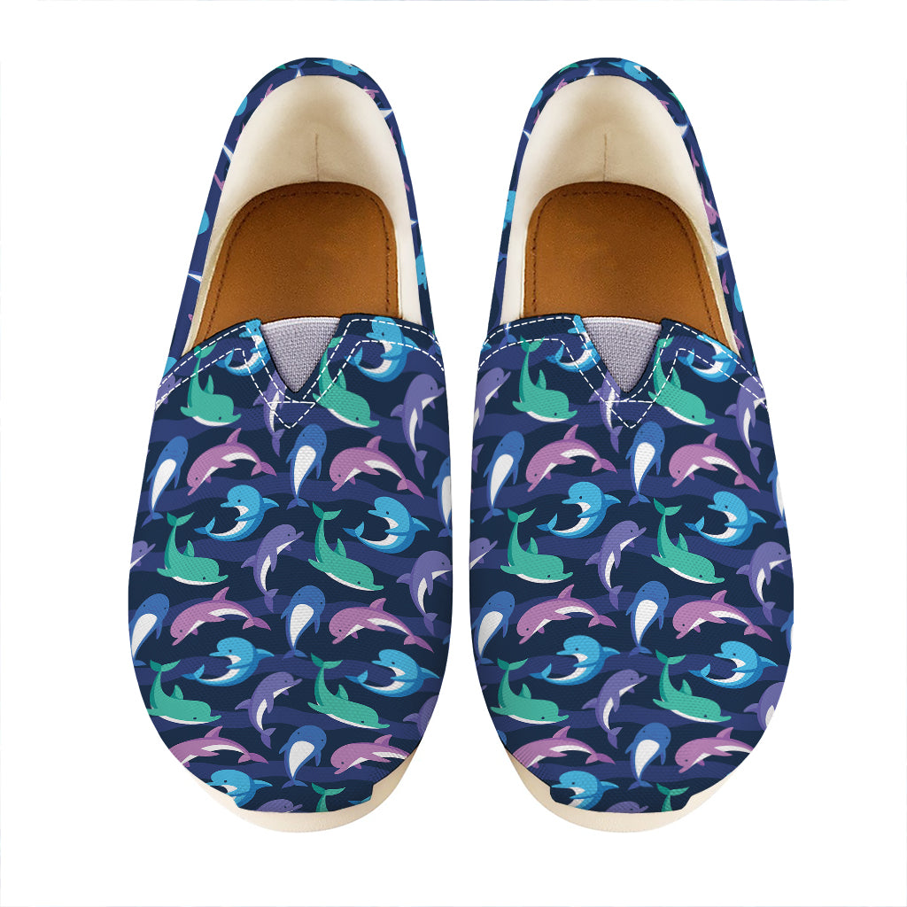 Colorful Dolphin Pattern Print Casual Shoes