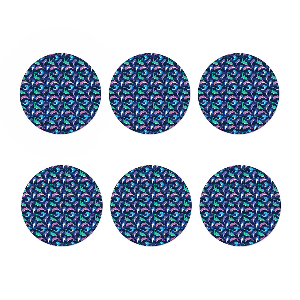 Colorful Dolphin Pattern Print Coaster Set