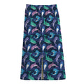 Colorful Dolphin Pattern Print Cotton Front Slit Maxi Skirt