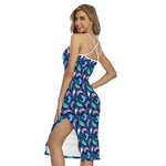 Colorful Dolphin Pattern Print Cross Back Cami Dress