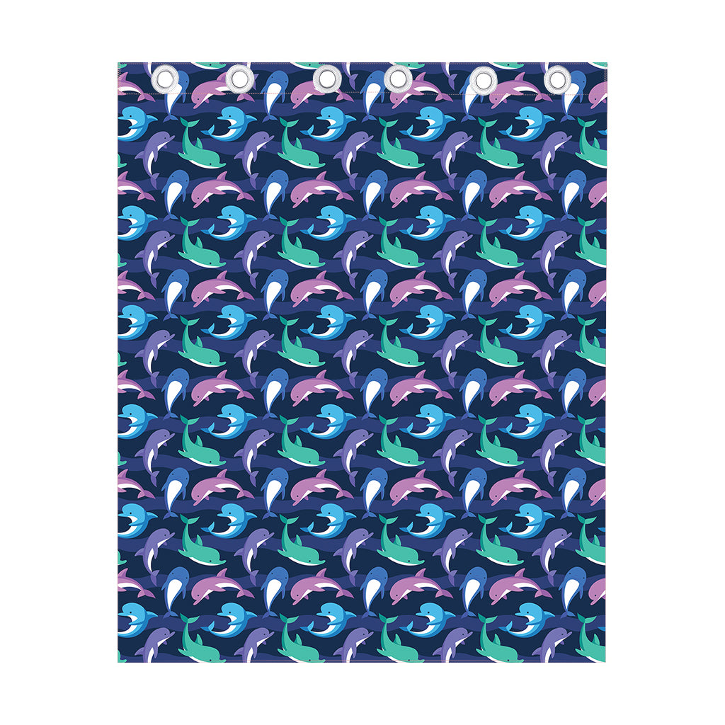 Colorful Dolphin Pattern Print Curtain