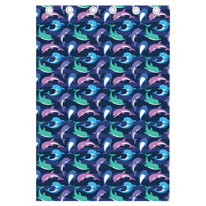 Colorful Dolphin Pattern Print Curtain