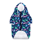 Colorful Dolphin Pattern Print Dog Zip Up Hoodie
