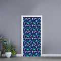 Colorful Dolphin Pattern Print Door Sticker