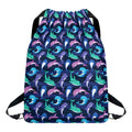 Colorful Dolphin Pattern Print Drawstring Backpack