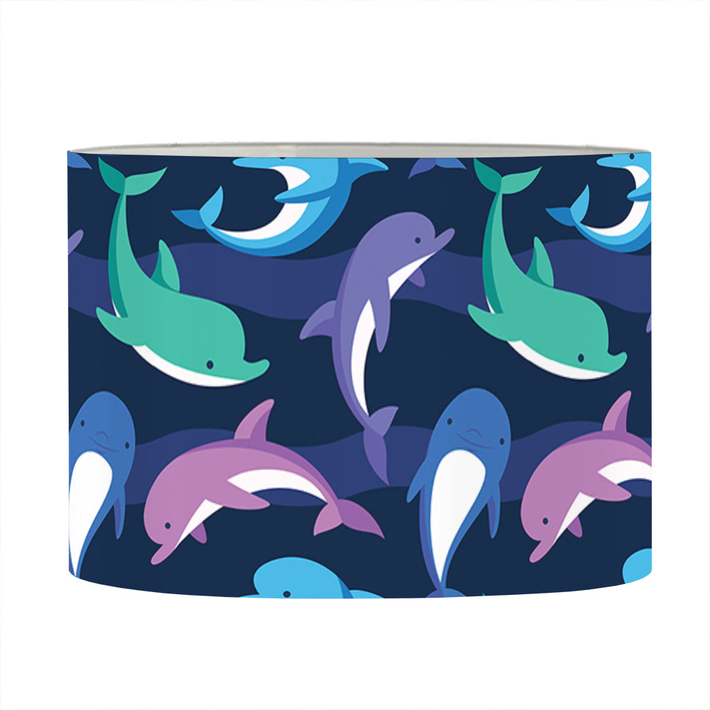 Colorful Dolphin Pattern Print Drum Lamp Shade