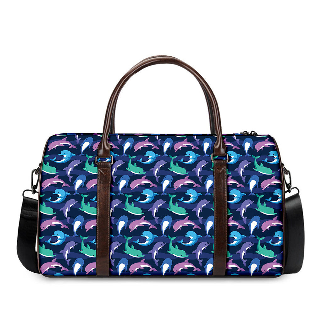 Colorful Dolphin Pattern Print Duffle Bag