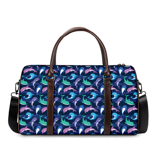 Colorful Dolphin Pattern Print Duffle Bag