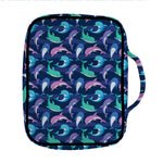 Colorful Dolphin Pattern Print Front Pocket Bible Bag