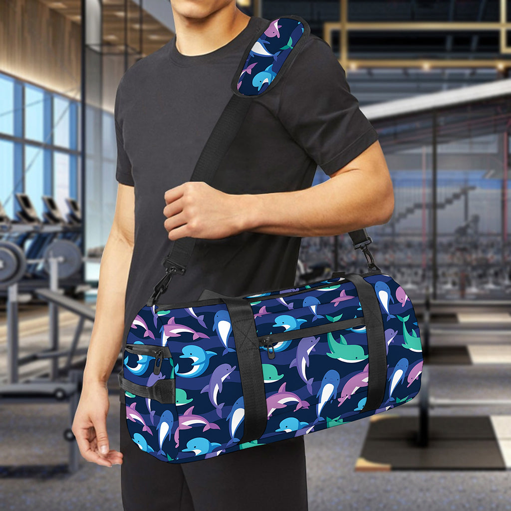 Colorful Dolphin Pattern Print Gym Bag