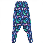 Colorful Dolphin Pattern Print Hammer Pants