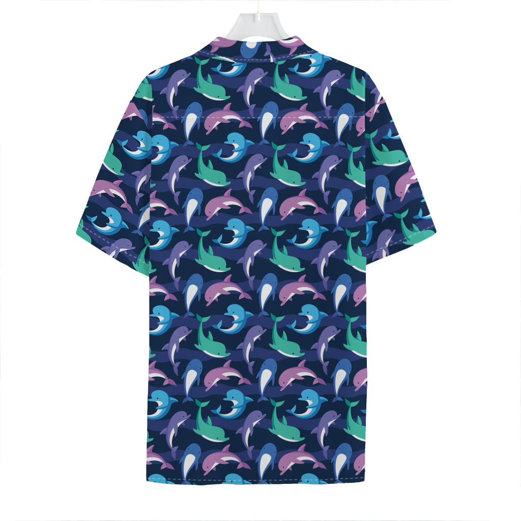 Colorful Dolphin Pattern Print Hawaiian Shirt