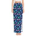 Colorful Dolphin Pattern Print High Slit Maxi Skirt