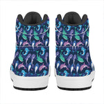 Colorful Dolphin Pattern Print High Top Leather Sneakers
