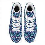Colorful Dolphin Pattern Print High Top Leather Sneakers