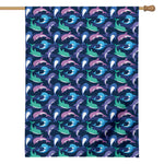 Colorful Dolphin Pattern Print House Flag