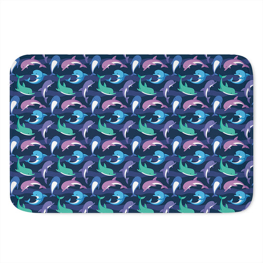 Colorful Dolphin Pattern Print Indoor Door Mat