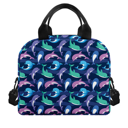 Colorful Dolphin Pattern Print Insulated Lunch Bag