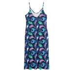 Colorful Dolphin Pattern Print Jersey Midi Cami Dress