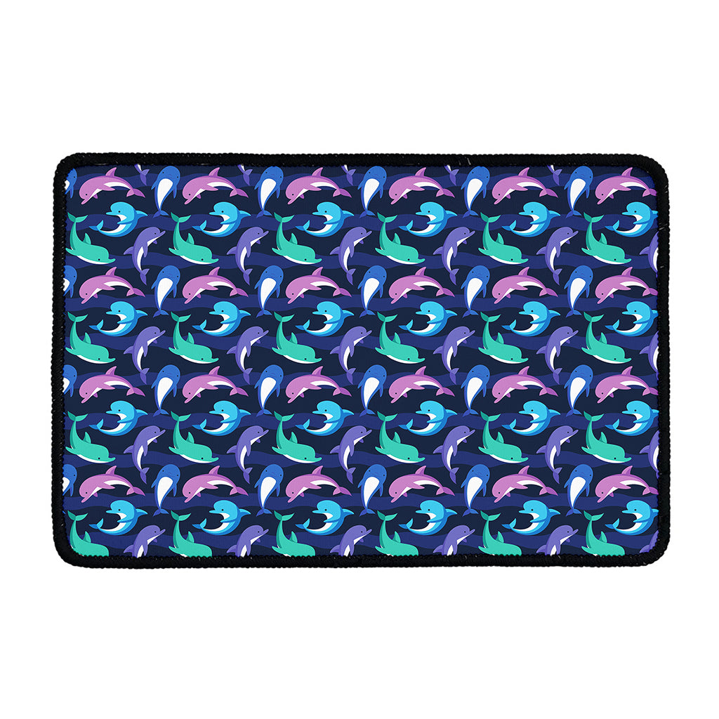 Colorful Dolphin Pattern Print Kitchen Mat