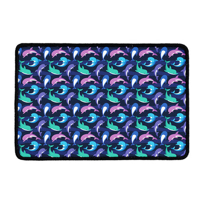 Colorful Dolphin Pattern Print Kitchen Mat