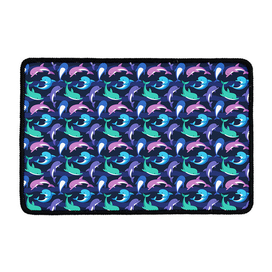 Colorful Dolphin Pattern Print Kitchen Mat