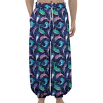 Colorful Dolphin Pattern Print Lantern Pants