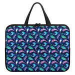 Colorful Dolphin Pattern Print Laptop Sleeve With Handle