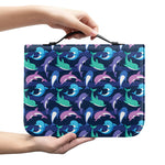 Colorful Dolphin Pattern Print Leather Bible Cover