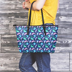 Colorful Dolphin Pattern Print Leather Tote Bag