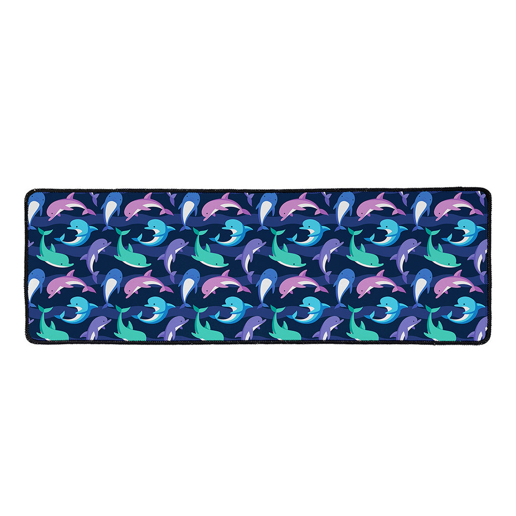 Colorful Dolphin Pattern Print Long Kitchen Mat