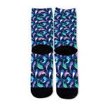 Colorful Dolphin Pattern Print Long Socks