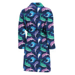Colorful Dolphin Pattern Print Men's Bathrobe