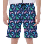 Colorful Dolphin Pattern Print Men's Beach Shorts