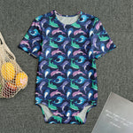 Colorful Dolphin Pattern Print Men's Bodysuit