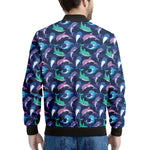 Colorful Dolphin Pattern Print Men's Bomber Jacket