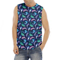 Colorful Dolphin Pattern Print Men's Fitness Tank Top