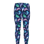 Colorful Dolphin Pattern Print Men's leggings