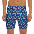 Colorful Dolphin Pattern Print Men's Long Boxer Briefs