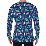 Colorful Dolphin Pattern Print Men's Long Sleeve T-Shirt