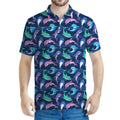 Colorful Dolphin Pattern Print Men's Polo Shirt