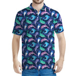 Colorful Dolphin Pattern Print Men's Polo Shirt